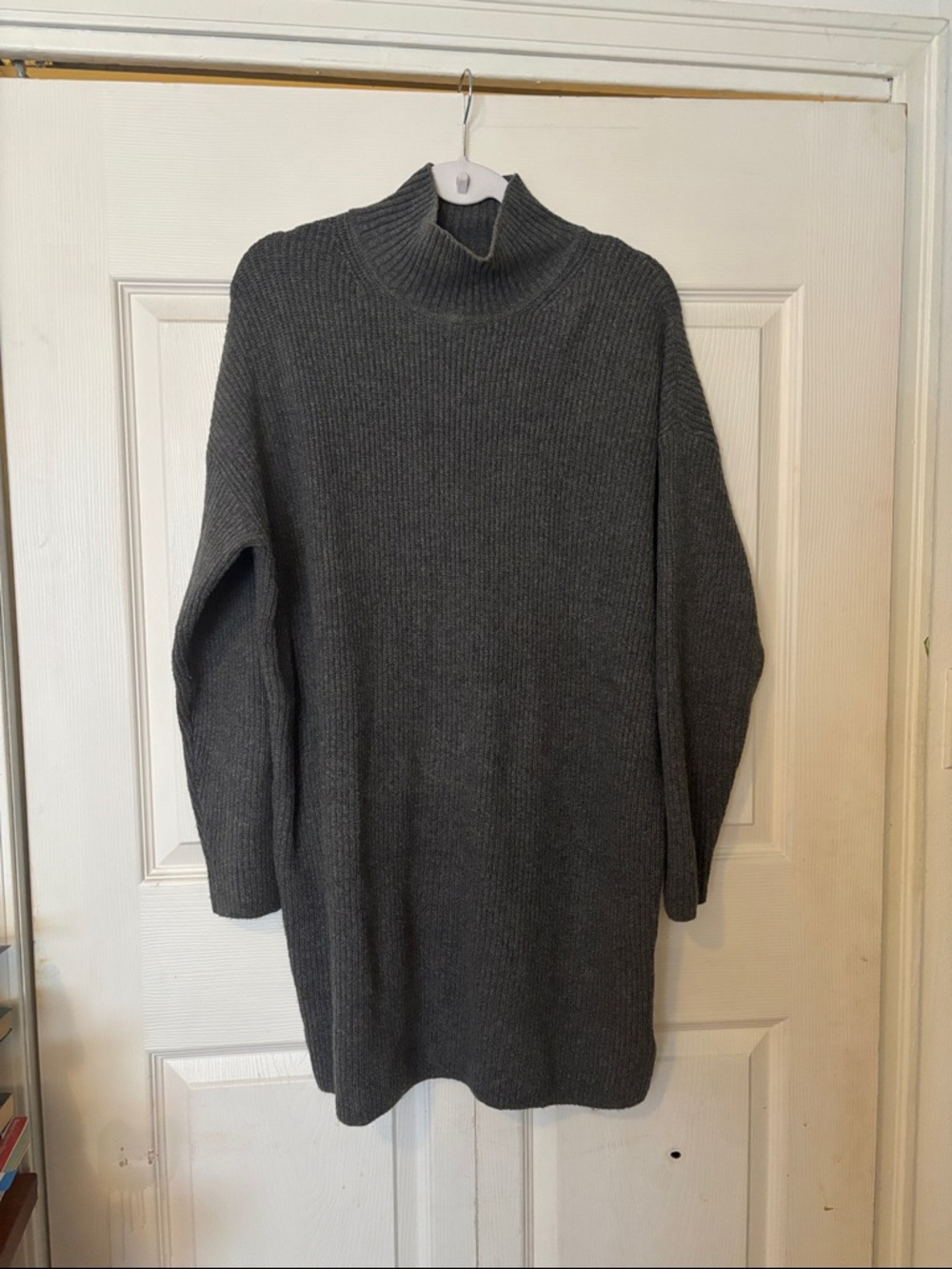 GAP Dark Gray Ribbed Turtleneck Sweater Dress